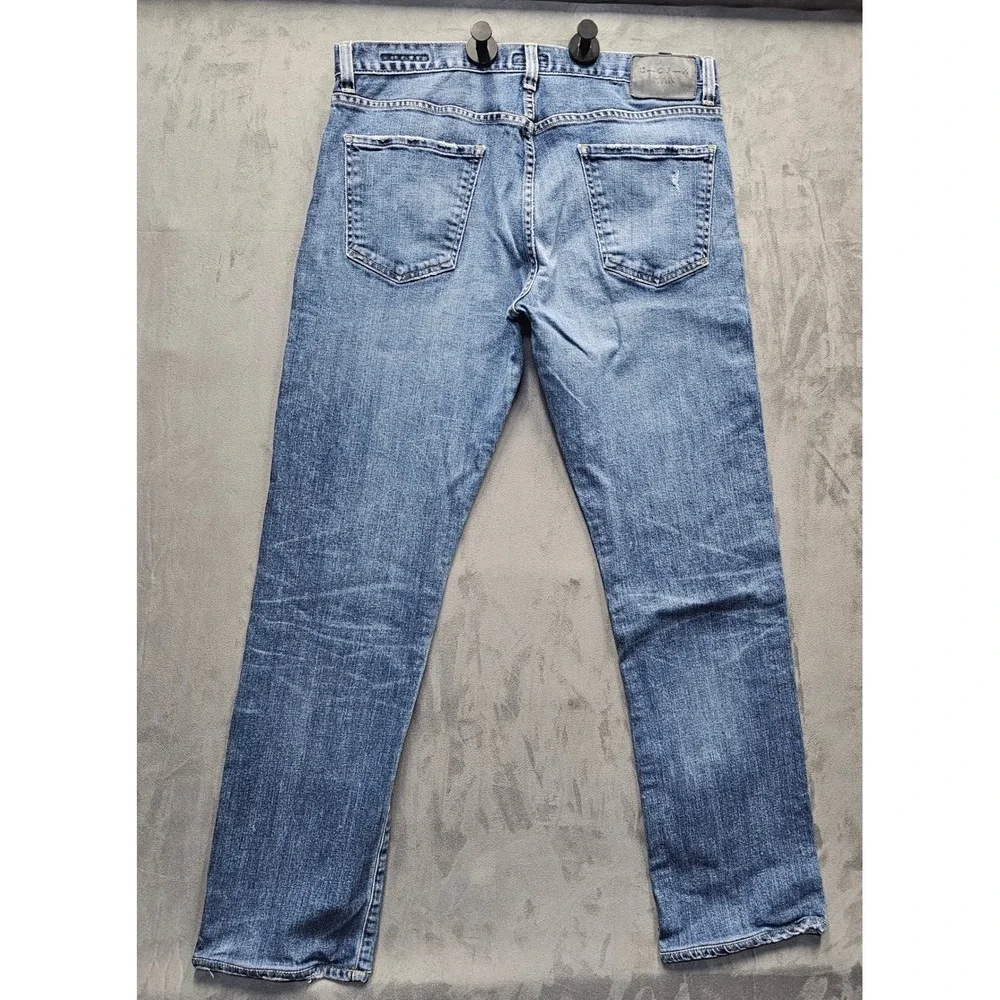 Citizens of Humanity Core Slim Straight Mens Blue Distressed Jeans Size 34